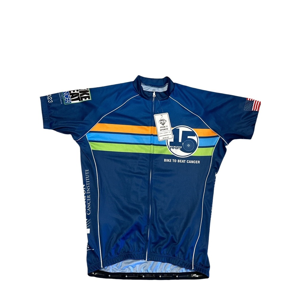 Peak 1 Sports Cycling Jersey SizeL "Bike To Beat Cancer 15Yrs" Norton Healthcare